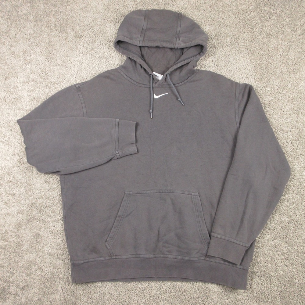 Nike Sweater Mens Large Gray Center Swoosh Logo Travis Scott Hoodie Sweatshirt